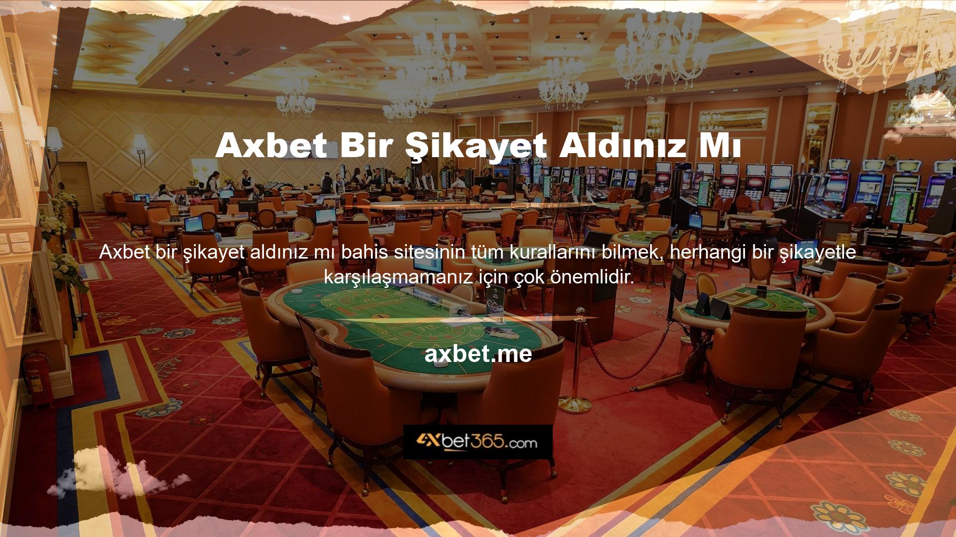 Axbet Casino web sitesine iptal şikayeti gelmesi durumunda kullanıcının şikayeti dikkate alınacaktır